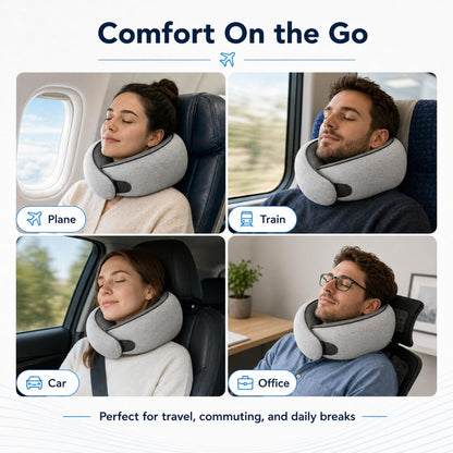 G-Shaped Memory Foam Travel Pillow – Ergonomic Neck Support for Comfortable Travel